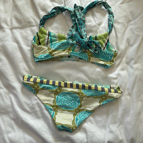 MAAJI Reversible Blue and Green Bikini Size Small comfort summer spring round - Picture 4 of 4